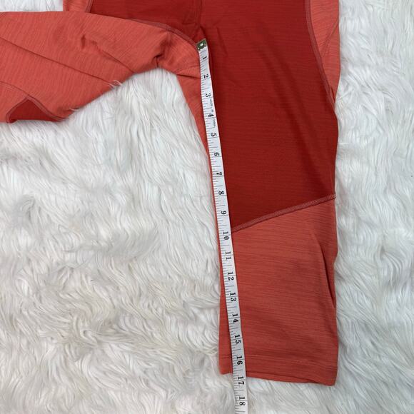 Outdoor Voices Tech Sweat Two-Tone Kneecap Crop Capri Leggings Size M Orange - Picture 12 of 16